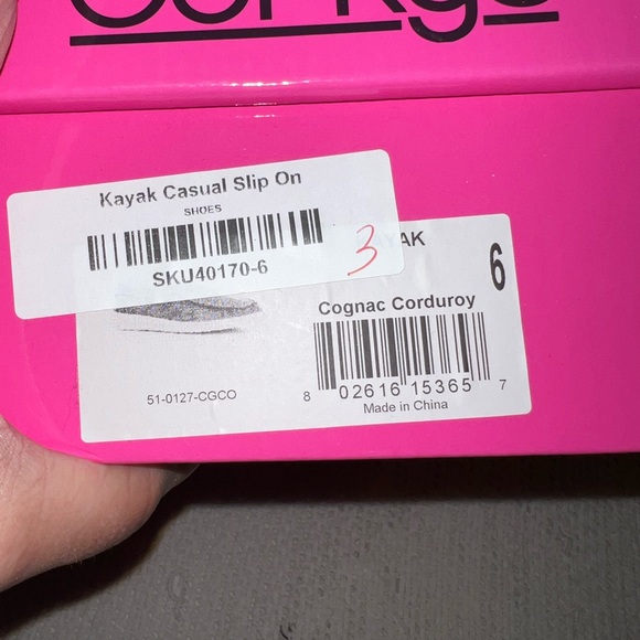 NIBl CORKYS ”Kayak” Cognac Corduroy Slip On Loafers / Flats - Picture 9 of 10